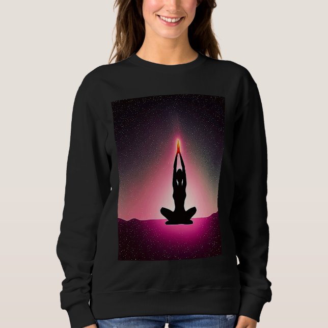 Yoga Girl Female Sun Salutation Meditation Chakra  Sweatshirt (Vorderseite)