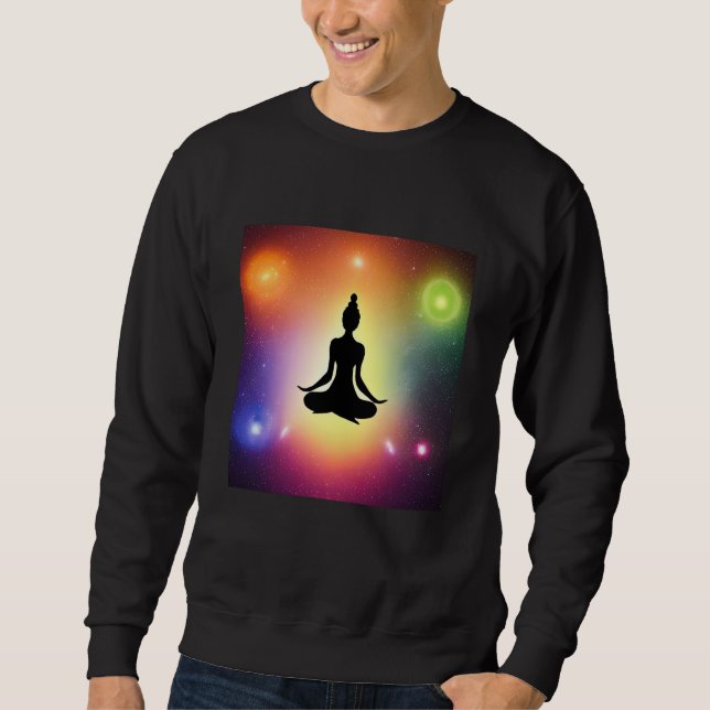 Yoga Girl Female Sun Salutation Meditation Chakra  Sweatshirt (Vorderseite)