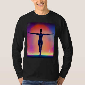 Yoga Girl Female Sun Salutation Meditation Chakra  T-Shirt
