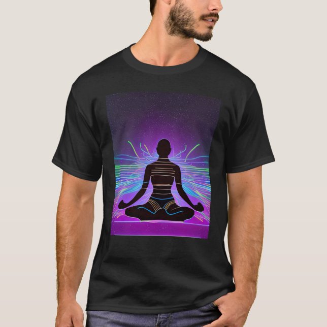 Yoga Girl Female Sun Salutation Meditation Chakra T-Shirt (Vorderseite)
