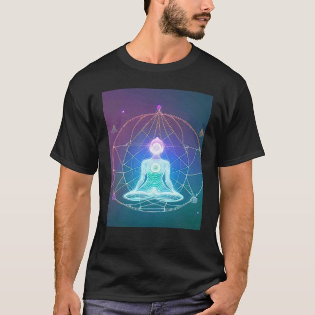 Yoga Girl Female Sun Salutation Meditation Chakra  T-Shirt (Vorderseite)
