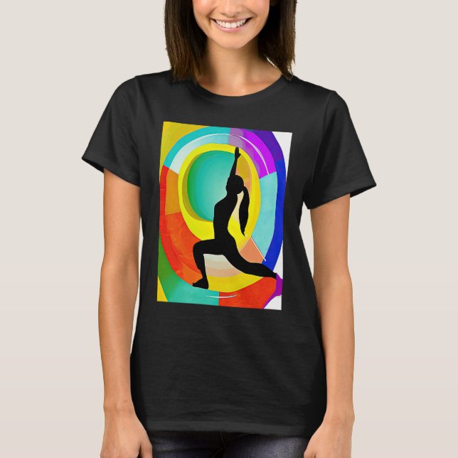 Yoga Girl Female Sun Salutation Meditation Chakra T-Shirt (Vorderseite)