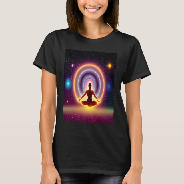 Yoga Girl Female Sun Salutation Meditation Chakra  T-Shirt (Vorderseite)