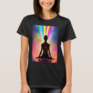 Yoga Girl Female Sun Salutation Meditation Chakra  T-Shirt
