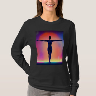 Yoga Girl Female Sun Salutation Meditation Chakra  T-Shirt