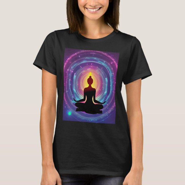 Yoga Girl Female Sun Salutation Meditation Chakra  T-Shirt (Vorderseite)