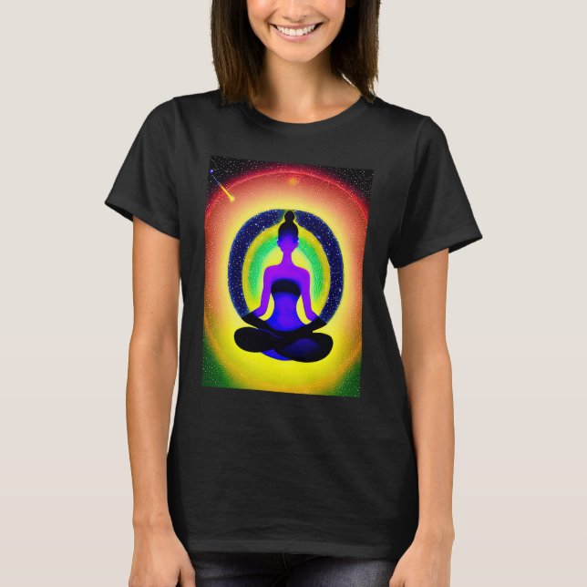 Yoga Girl Female Sun Salutation Meditation Chakra  T-Shirt (Vorderseite)