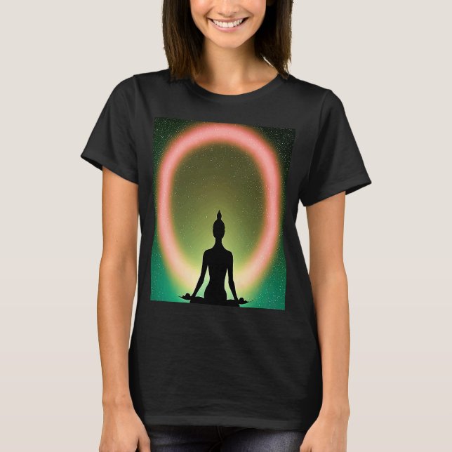 Yoga Girl Female Sun Salutation Meditation Chakra  T-Shirt (Vorderseite)