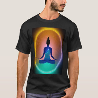Yoga Girl Female Sun Salutation Meditation Chakra  T-Shirt