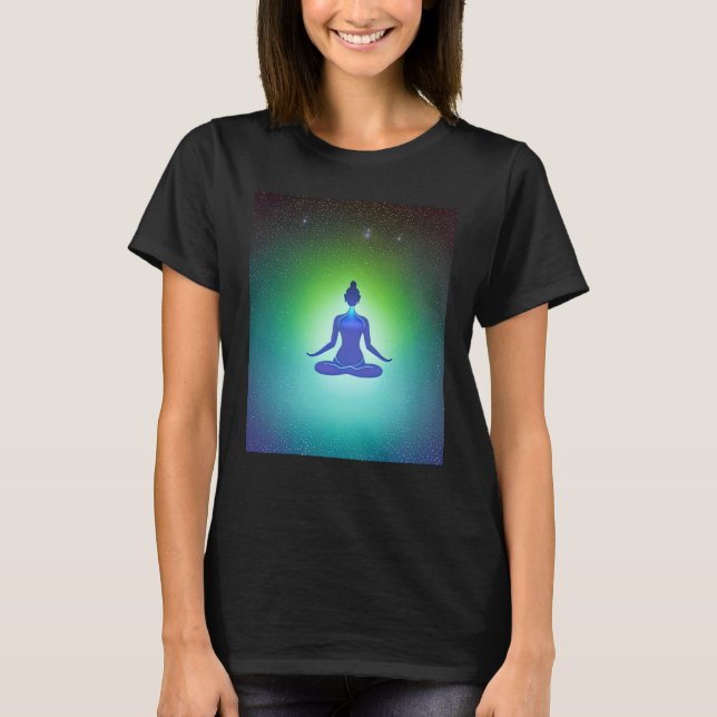 Yoga Girl Female Sun Salutation Meditation Chakra  T-Shirt (Vorderseite)
