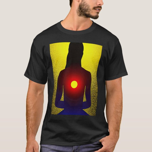 Yoga Girl Female Sun Salutation Meditation Chakra  T-Shirt (Vorderseite)