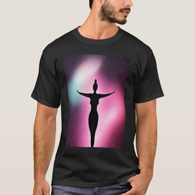 Yoga Girl Female Sun Salutation Meditation Chakra  T-Shirt (Vorderseite)