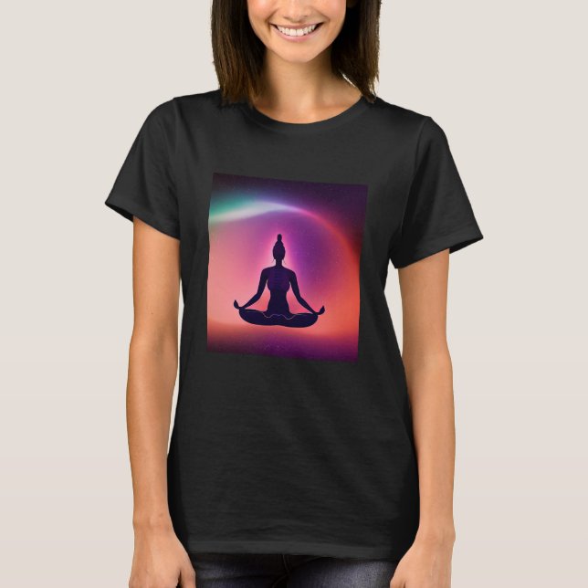 Yoga Girl Female Sun Salutation Meditation Chakra  T-Shirt (Vorderseite)
