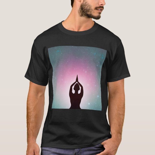 Yoga Girl Female Sun Salutation Meditation Chakra T-Shirt (Vorderseite)