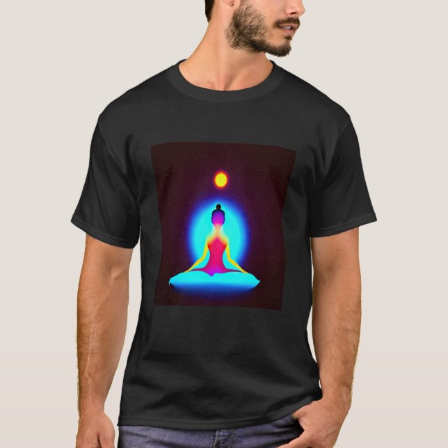 Yoga Girl Female Sun Salutation Meditation Chakra  T-Shirt (Vorderseite)