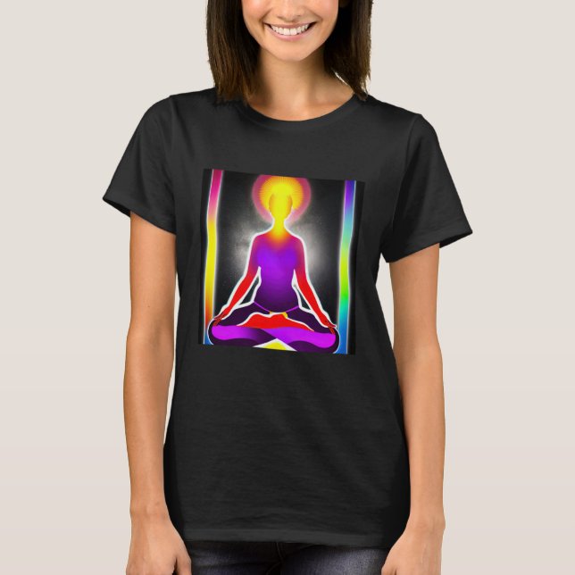 Yoga Girl Female Sun Salutation Meditation Chakra  T-Shirt (Vorderseite)