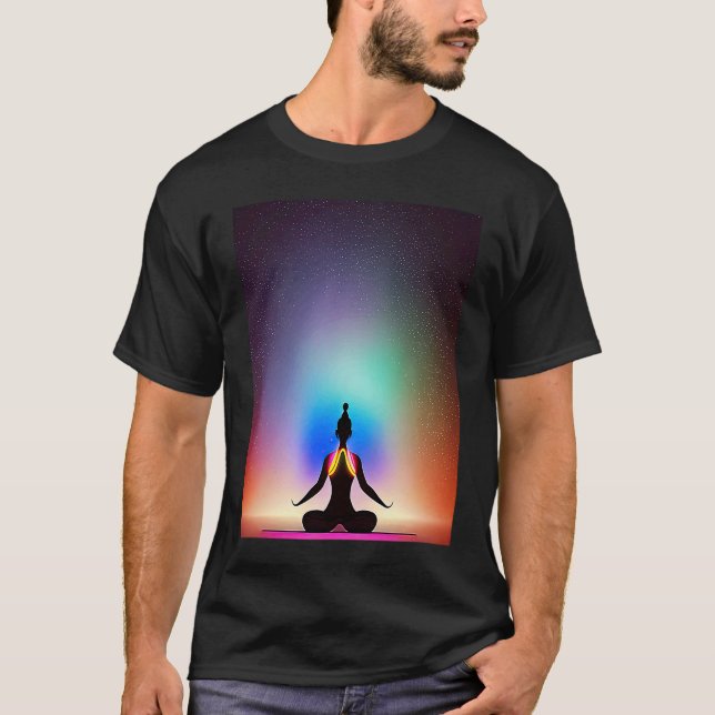 Yoga Girl Female Sun Salutation Meditation Chakra  T-Shirt (Vorderseite)