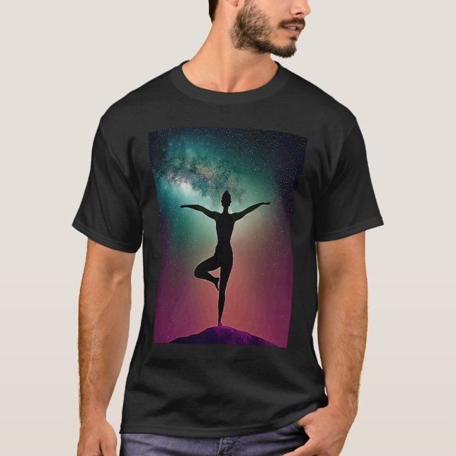 Yoga Girl Female Sun Salutation Meditation Chakra T-Shirt (Vorderseite)