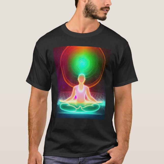 Yoga Girl Female Sun Salutation Meditation Chakra  T-Shirt (Vorderseite)
