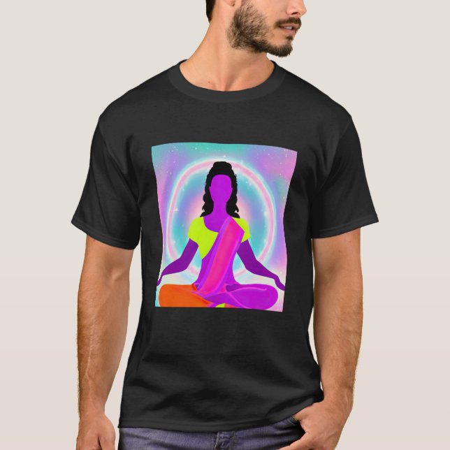 Yoga Girl Female Sun Salutation Meditation Chakra  T-Shirt (Vorderseite)