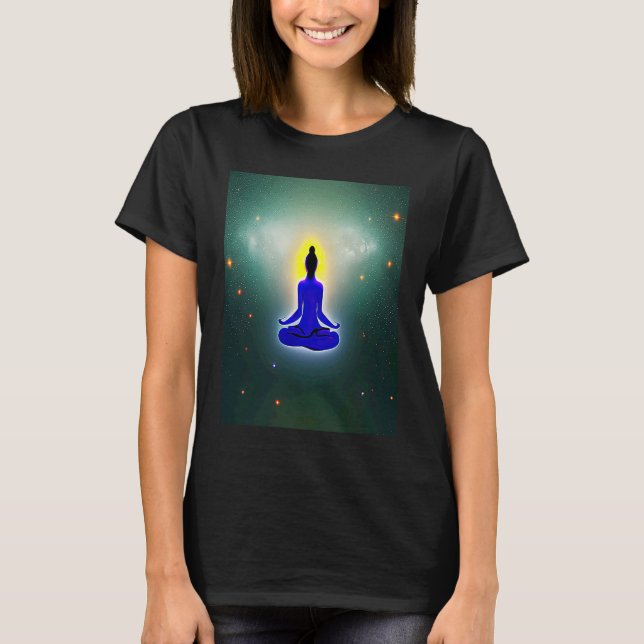 Yoga Girl Female Sun Salutation Meditation Chakra  T-Shirt (Vorderseite)
