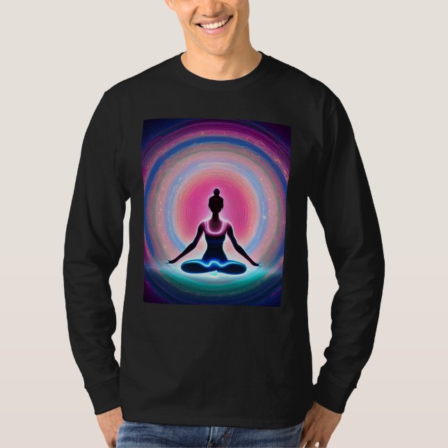 Yoga Girl Female Sun Salutation Meditation Chakra  T-Shirt (Vorderseite)