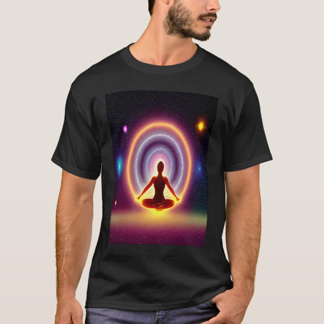 Yoga Girl Female Sun Salutation Meditation Chakra  T-Shirt (Vorderseite)