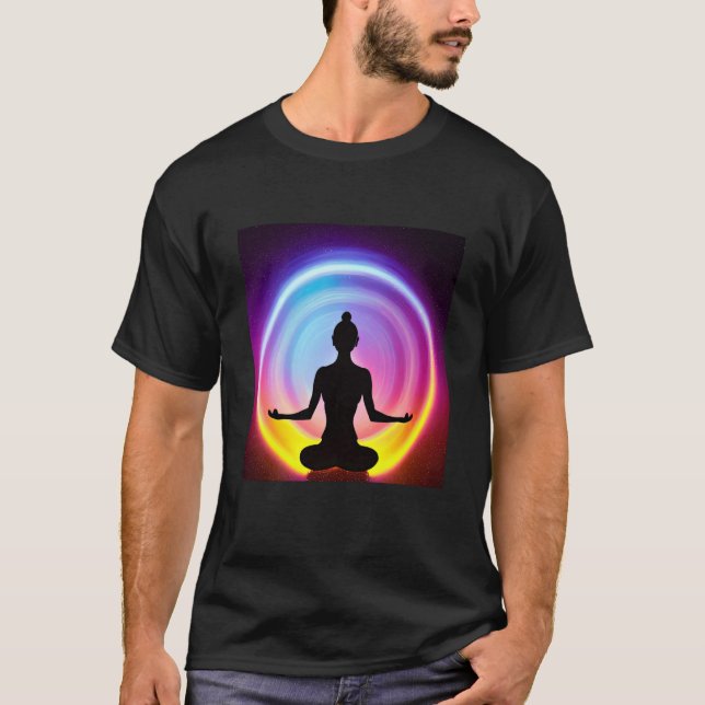 Yoga Girl Female Sun Salutation Meditation Chakra  T-Shirt (Vorderseite)
