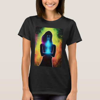 Yoga Girl Female Sun Salutation Meditation Chakra T-Shirt