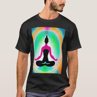 Yoga Girl Female Sun Salutation Meditation Chakra  T-Shirt