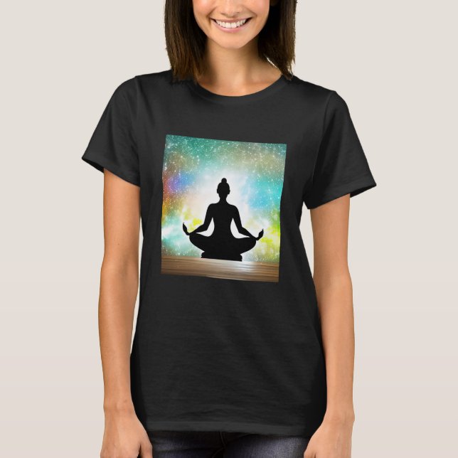 Yoga Girl Female Sun Salutation Meditation Chakra  T-Shirt (Vorderseite)