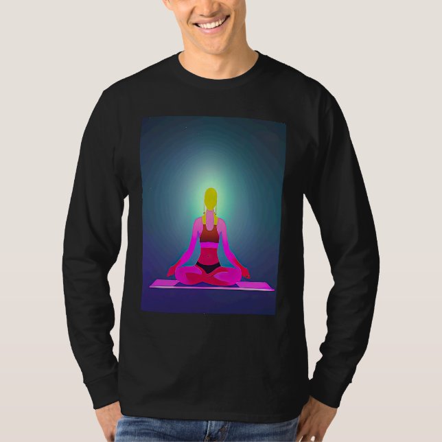 Yoga Girl Female Sun Salutation Meditation Chakra  T-Shirt (Vorderseite)