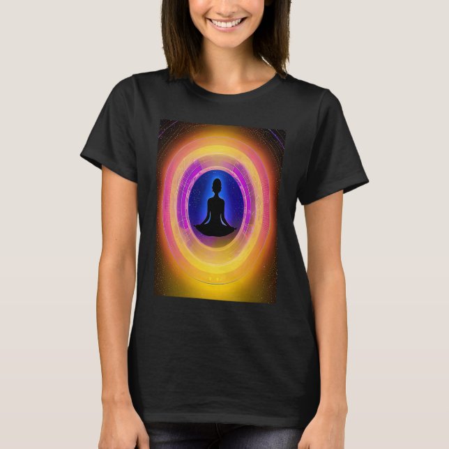 Yoga Girl Female Sun Salutation Meditation Chakra  T-Shirt (Vorderseite)