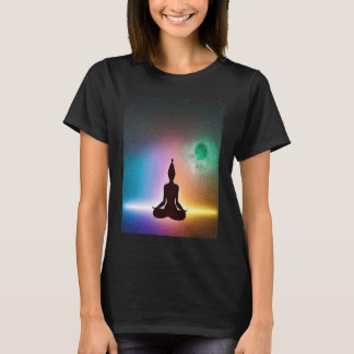 Yoga Girl Female Sun Salutation Meditation Chakra  T-Shirt