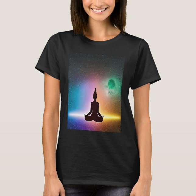 Yoga Girl Female Sun Salutation Meditation Chakra  T-Shirt (Vorderseite)