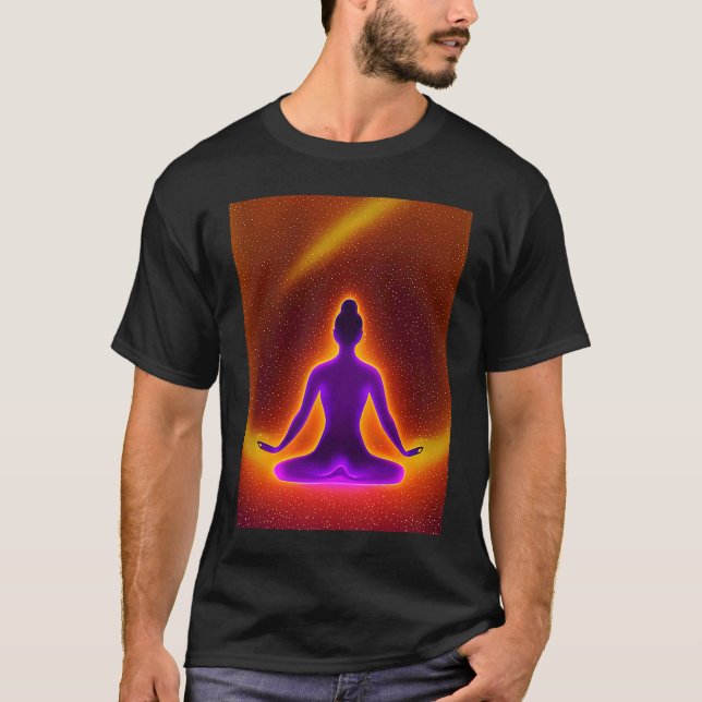 Yoga Girl Female Sun Salutation Meditation Chakra  T-Shirt (Vorderseite)