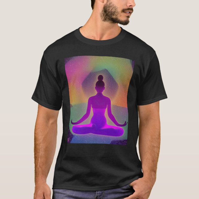 Yoga Girl Female Sun Salutation Meditation Chakra  T-Shirt (Vorderseite)