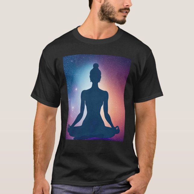 Yoga Girl Female Sun Salutation Meditation Chakra T-Shirt (Vorderseite)
