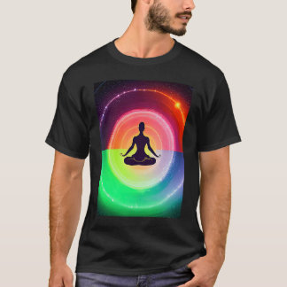 Yoga Girl Female Sun Salutation Meditation Chakra  T-Shirt