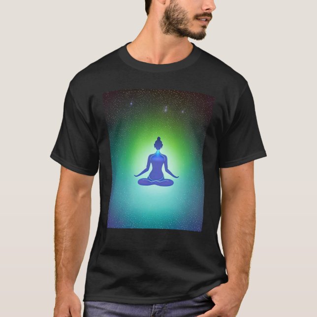 Yoga Girl Female Sun Salutation Meditation Chakra  T-Shirt (Vorderseite)