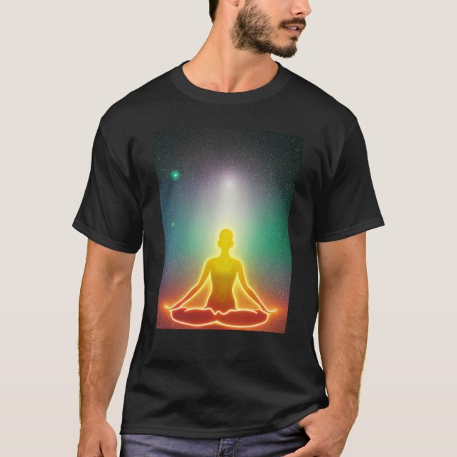 Yoga Girl Female Sun Salutation Meditation Chakra  T-Shirt (Vorderseite)