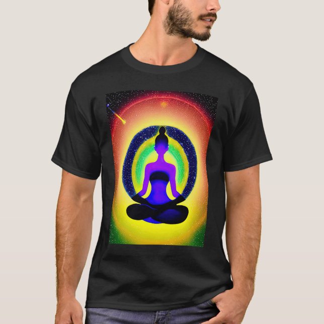 Yoga Girl Female Sun Salutation Meditation Chakra  T-Shirt (Vorderseite)