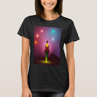 Yoga Girl Female Sun Salutation Meditation Chakra  T-Shirt