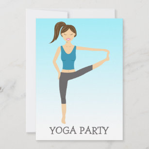 Yoga Girl im Kopf bis Pose Yoga Party Einladung