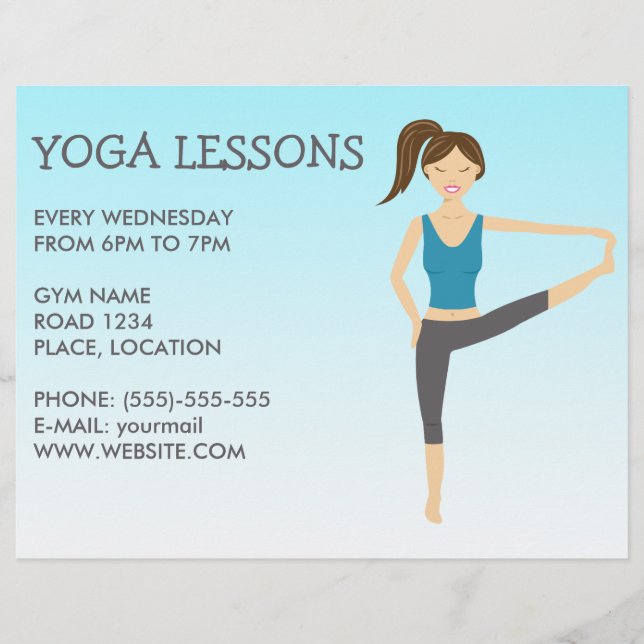 Yoga Girl in Hand in Pose Yogakurse Flyer (Vorne)