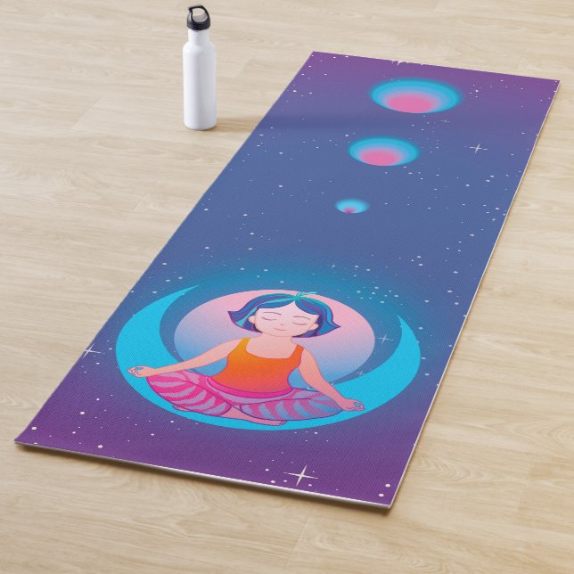 Yoga girl making asanas pattern yoga mat yogamatte (Beispiel)