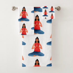 Yoga Girl Meditation Namaste Badhandtuch Set