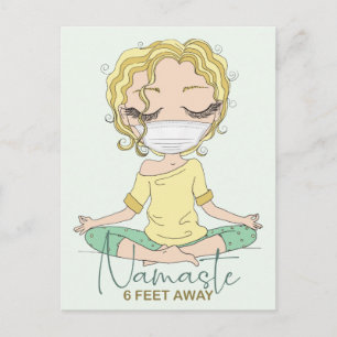 Yoga Girl Namaste 6 Meter entfernt   Blond Postkarte