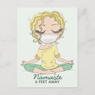 Yoga Girl Namaste 6 Meter entfernt Postkarte