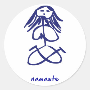 Yoga Girl Namensaufkleber Runder Aufkleber